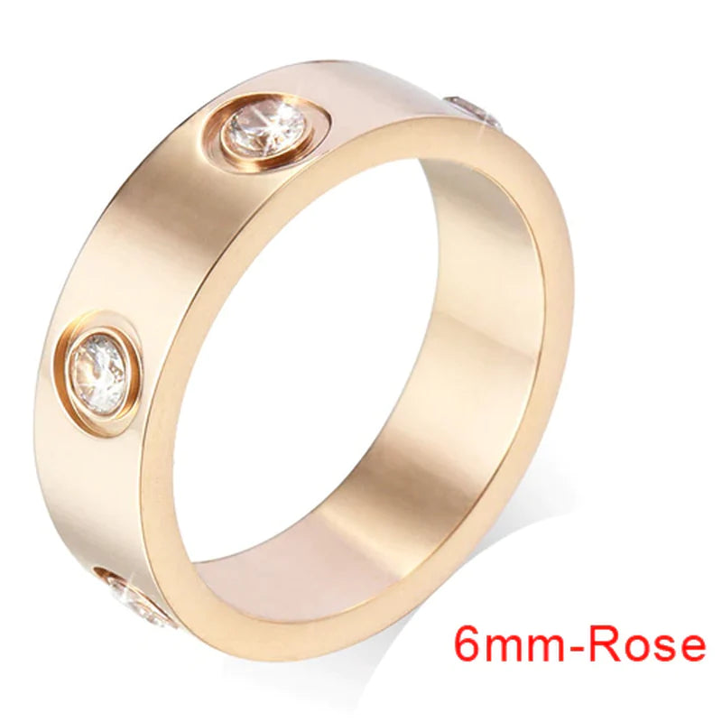 Luxury Bijoux Pulseira Feminina Bangle Ring Set Stainless Steel Jewelry Fit Lover Female Crystal Bracelets Rings Fashion Women